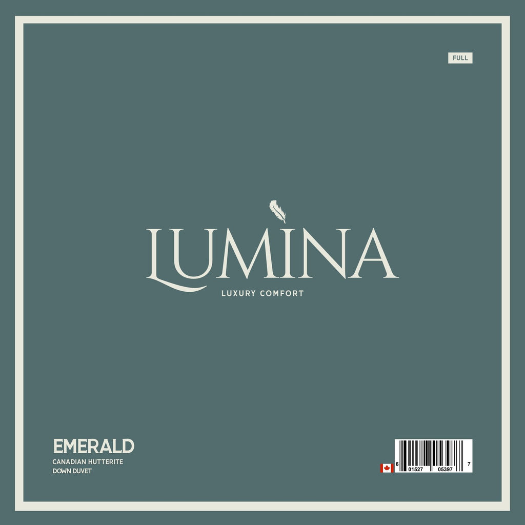 Hutterite Rugs EMERALD HUTTERITE WHITE DOWN DUVET – FULL SIZE – Lumina Luxury Comfort